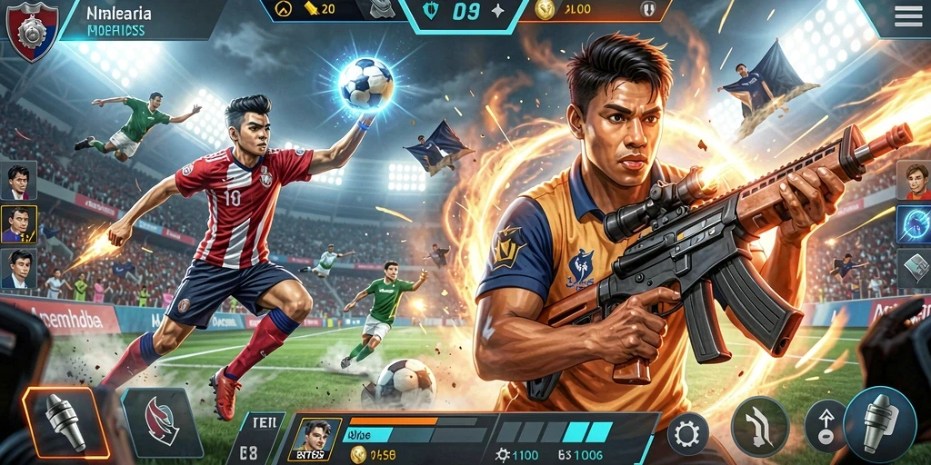 Tangkapan layar menampilkan aksi seru di level awal.