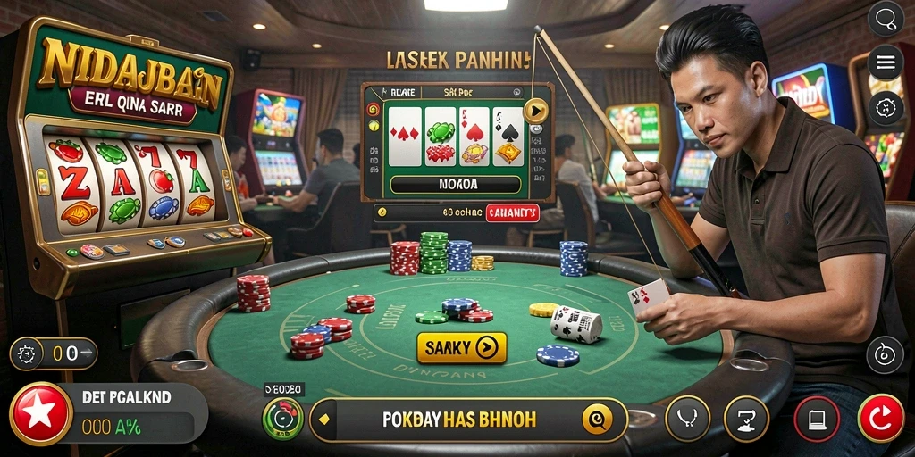 Tampilan permainan yang menarik dan penuh warna.