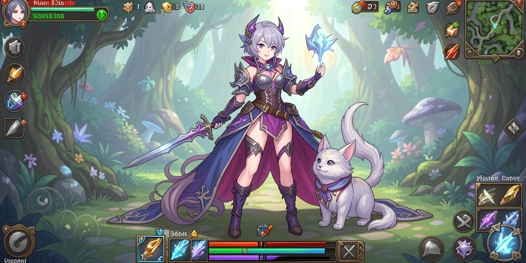 Tampilan karakter hero yang menawan dan detail.