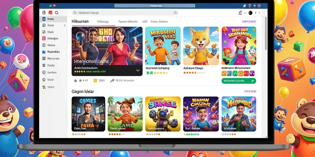 Tampilan awal permainan dengan karakter yang menarik.